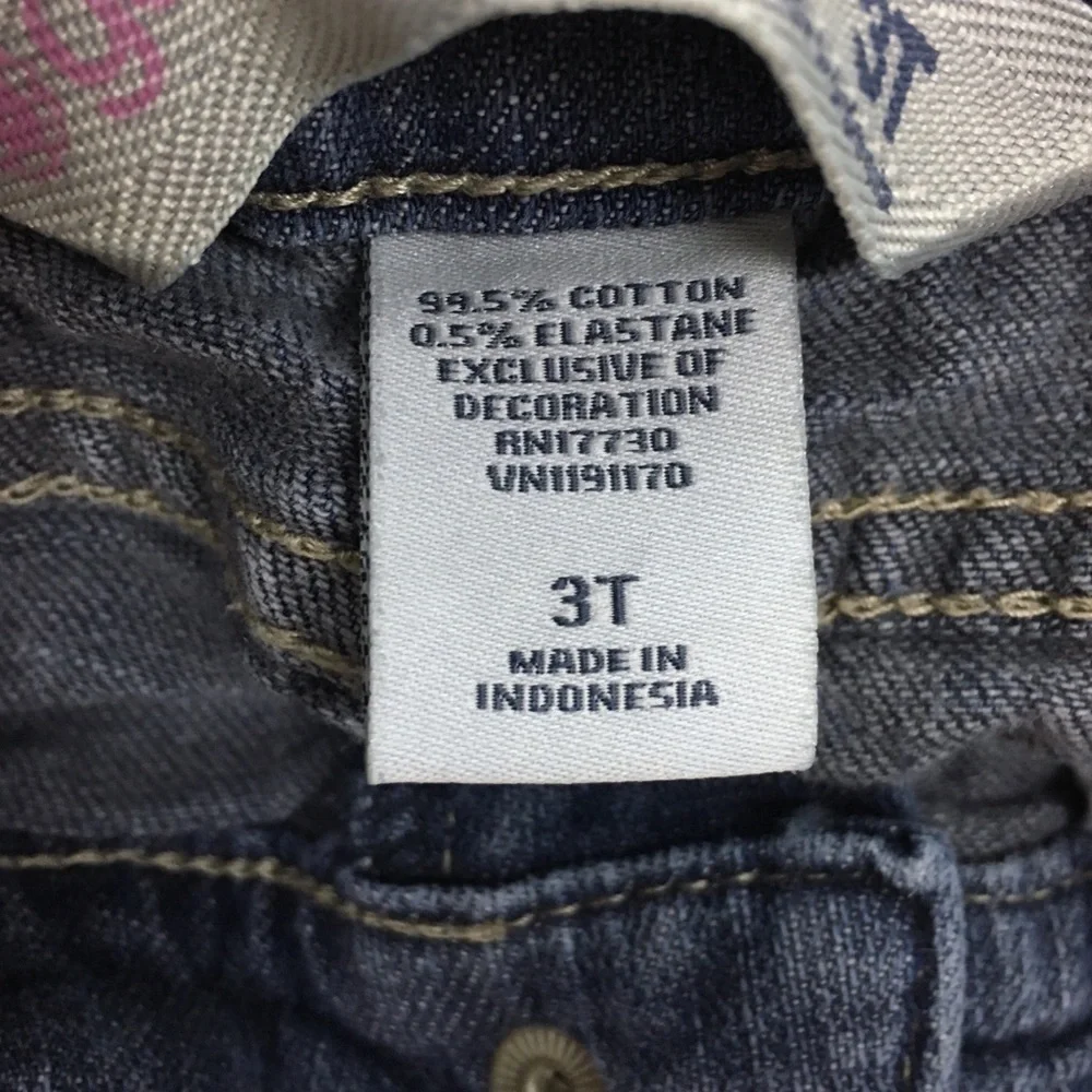 OSHKOSH Jeans Genuine Kids Embroidered Flowers Girly Cute Spring Denim Size 3T